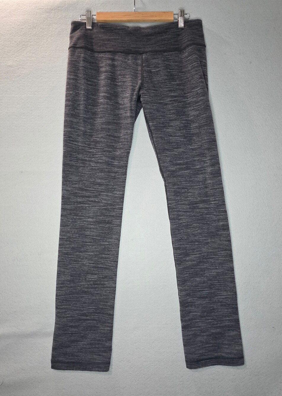 Lululemon Wunder Pants Gray Knit Low Rise -Y2K Pilates Athleisure - Size 8